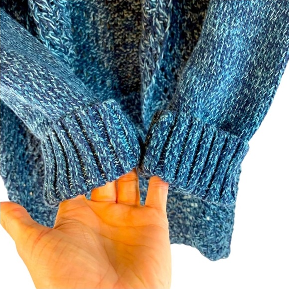 Women’s Eddie Bauer Two Tone Knot Blue Open Front Cardigan- Sz- M - Picture 10 of 10